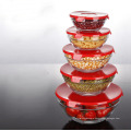 Haonai hot sale bulk 5pcs glass bowl set